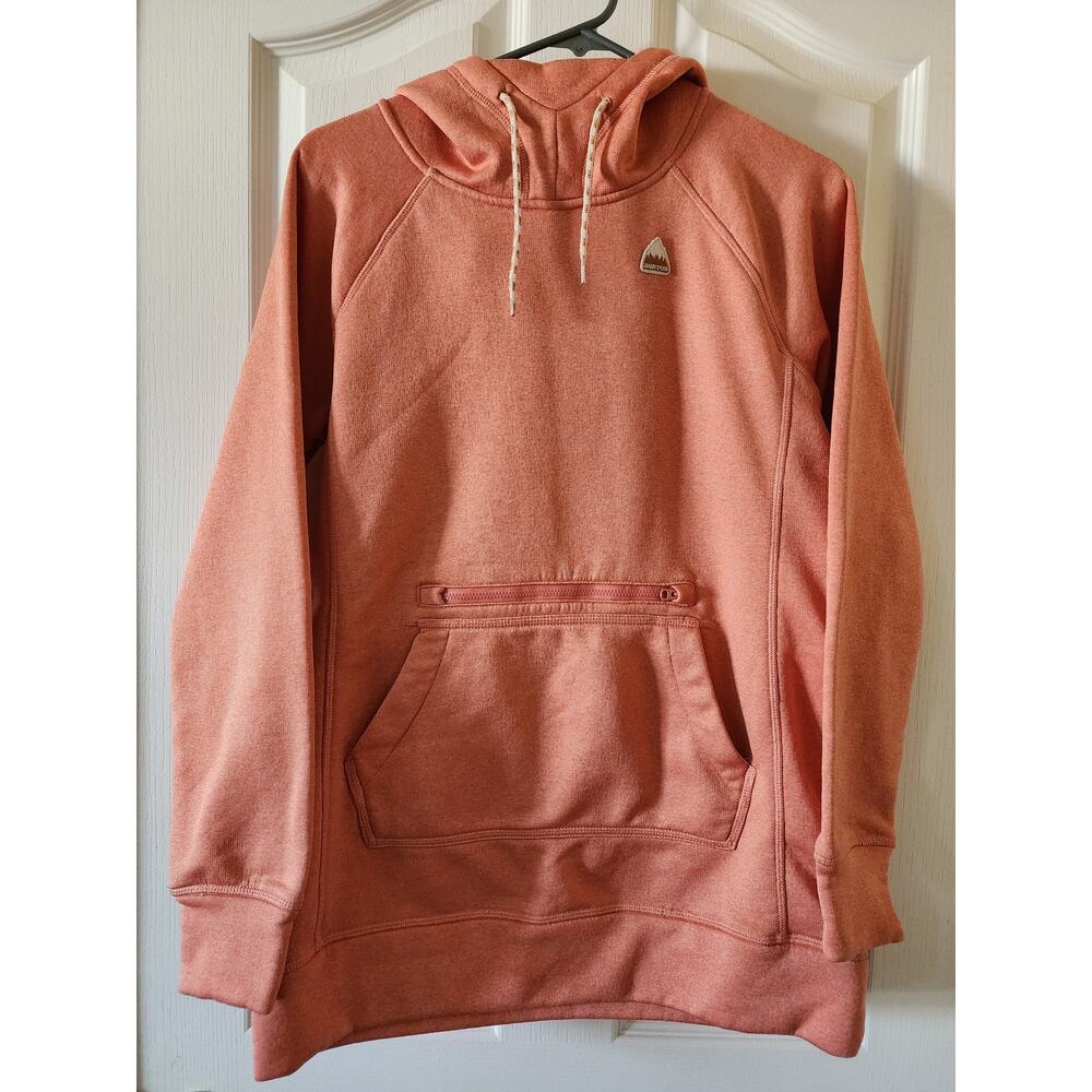 Burton Oak Long Pullover Hoodie Terracotta Orange Fleece Small W OAK LONG PO